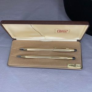 Cross Gold Plated Pen Pencil Set